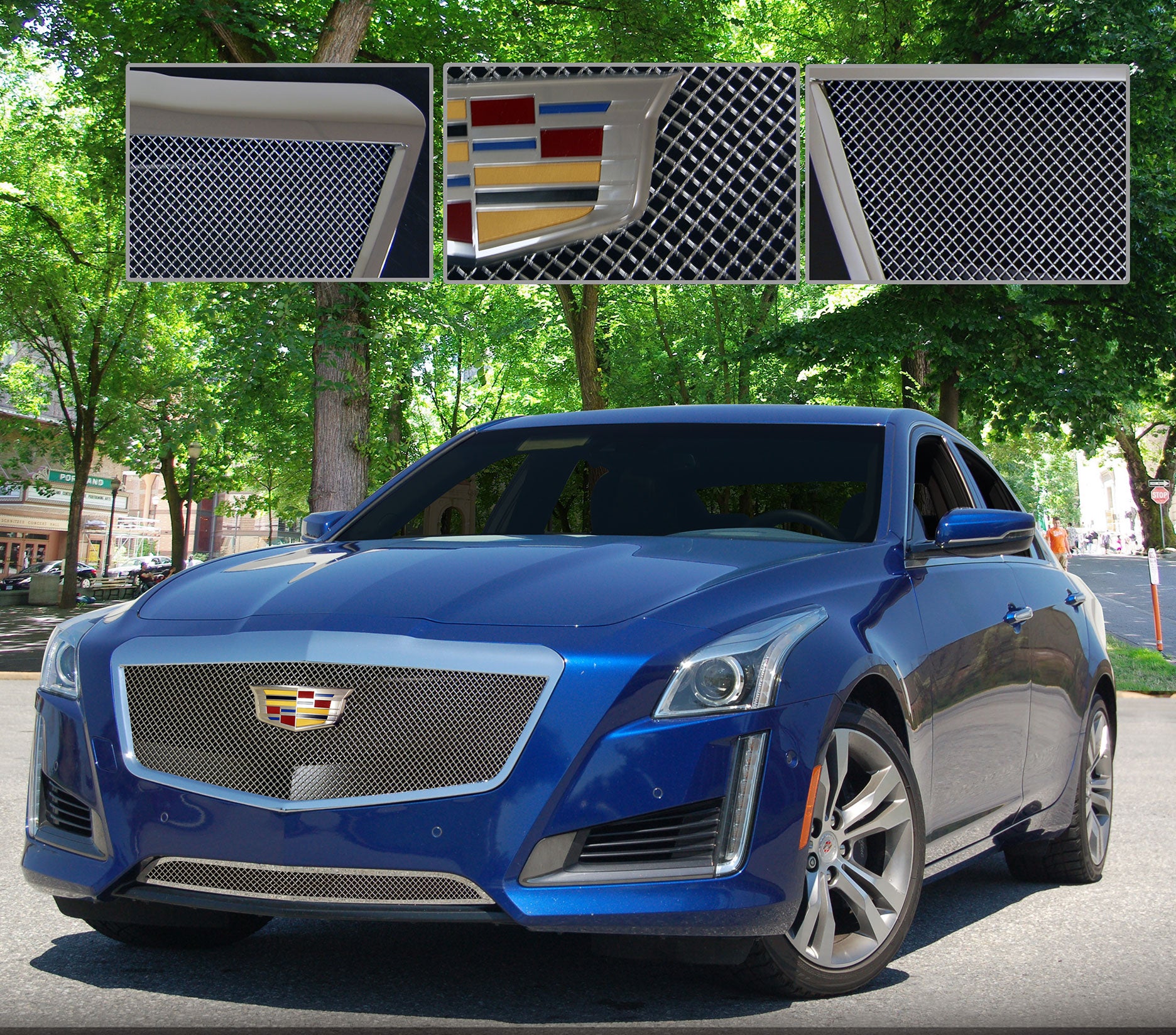 E&G classics キャデラック cts ライセンス ナンバー クローム E&G CLASSICS ~ Chrome Diamond Weave Grille 2014 and 2015 - 2019