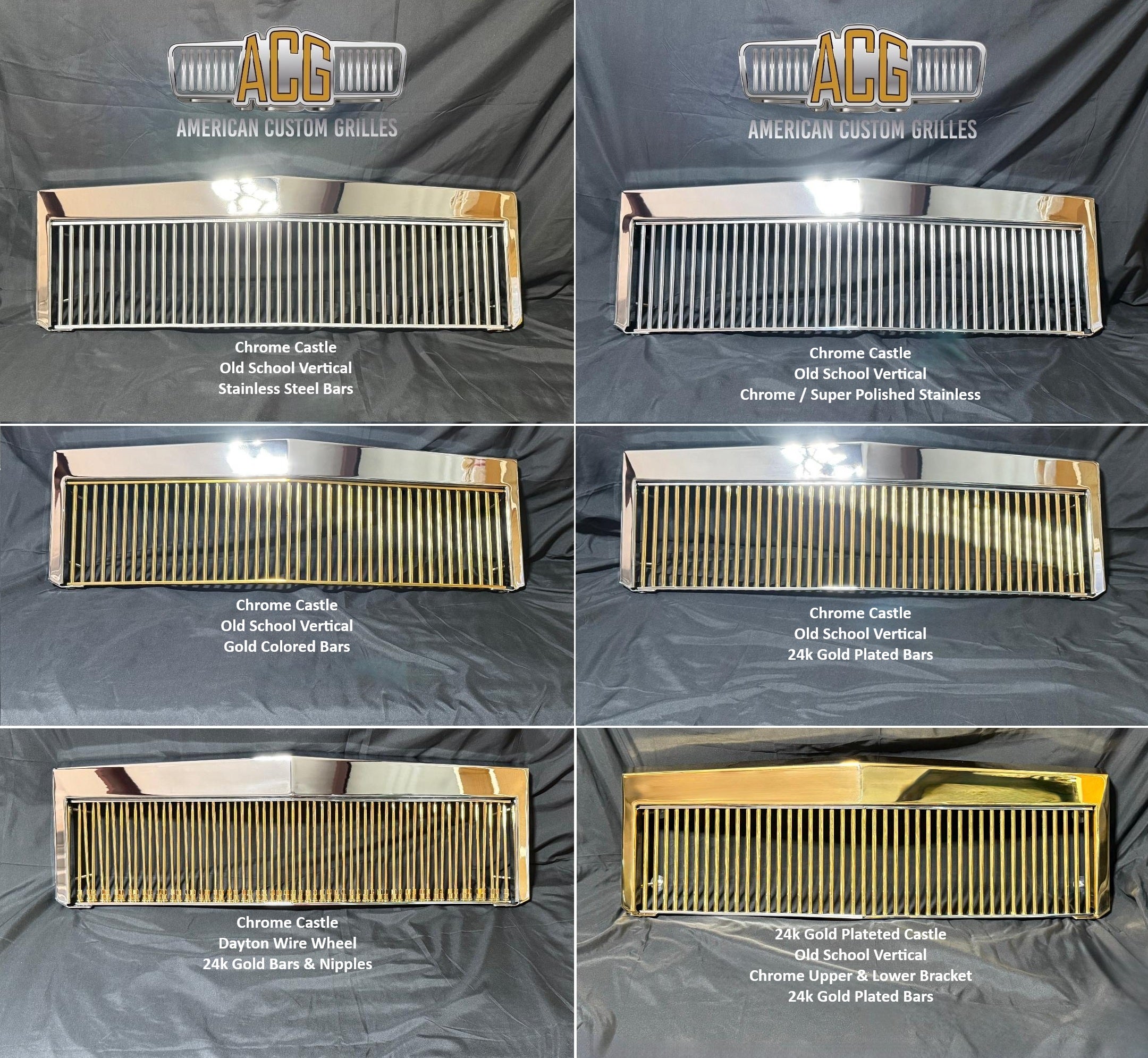 1990 - 1992 Cadillac Fleetwood Brougham RWD Vertical Castle Grille 